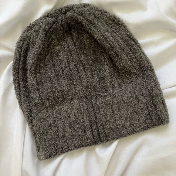 Barefoot Dreams CozyChic beanie in Carbon grey Barefoot Dreams CozyChic Lite Infant Heart Beanie (Carbon  main image 4